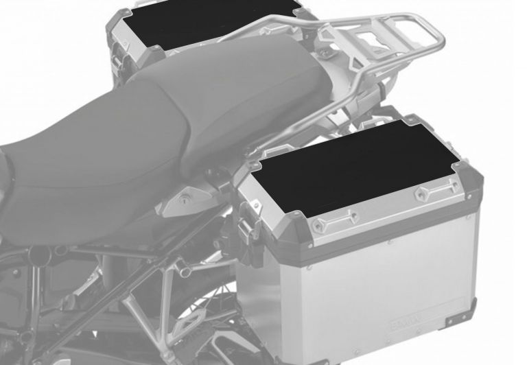 Coppia adesivi protettivi per coperchio superiore compatibile con valigie d'alluminio originali BMW 2014 e successivi