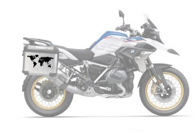 World map sticker compatible with aluminum panniers and top case BMW GS