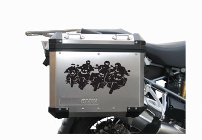Moto Evolution sticker compatible with aluminum panniers and top case