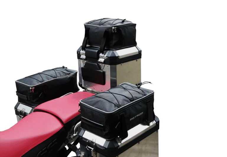 Pair of additional bags for aluminum panniers compatible with R 1200/1250 GS ADV/ADV LC - R1300 GS - F 800 GS ADV
